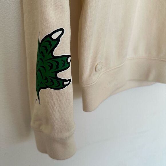 Lacoste Boy's Cream Holiday Badge Crewneck Sweatshirt - Picture 9 of 11